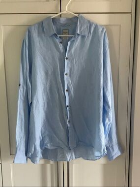 Camicissima Light Blue Men's Linen Button-Down Shirt